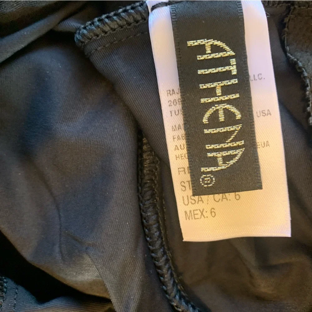 NWOT Athena Tankini Top with Ruffles Black Color Sz‎ 6